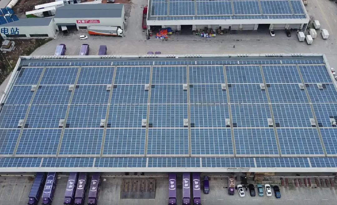金华传化公路港物流厂房屋顶太阳能光伏发电