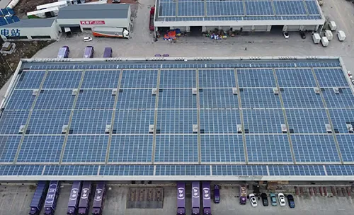 金华传化公路港物流厂房屋顶发电生“金”，年均发电量约189.6万度！